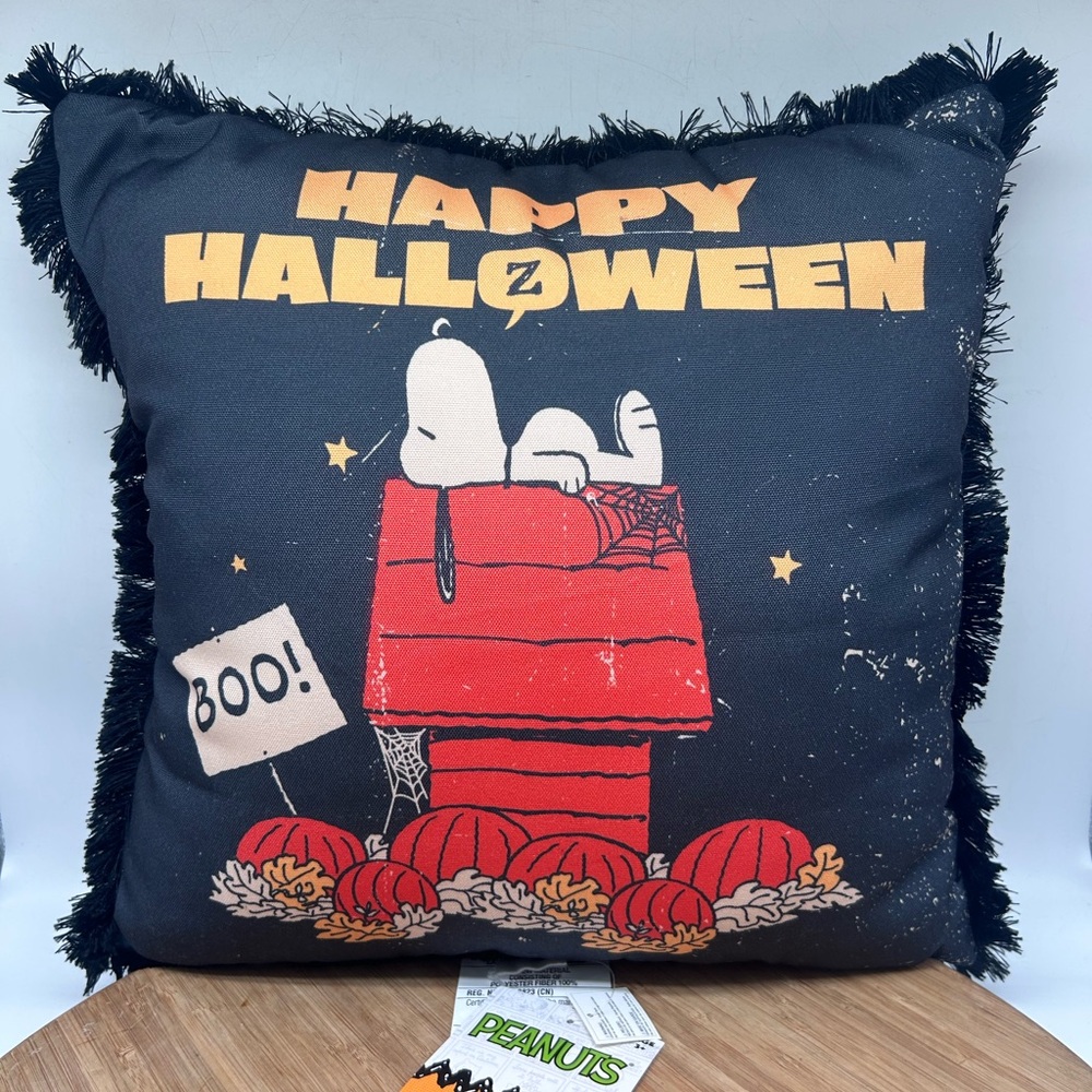 Peanuts Halloween Throw Pillow Charlie Brown, Snoopy Halloween‎ Pillow New